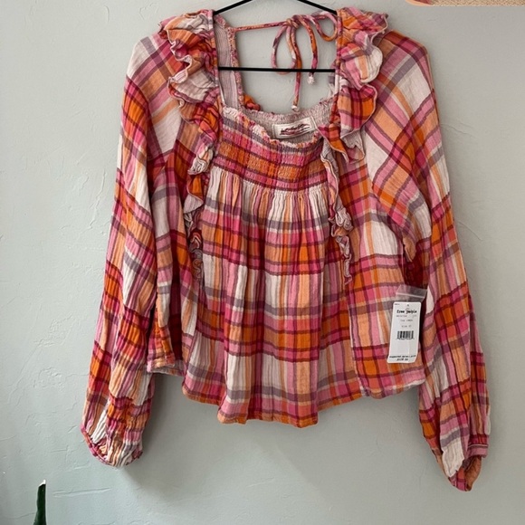 We the Free Plaid Tea Combo Shirt XS NWT - Picture 1 of 6